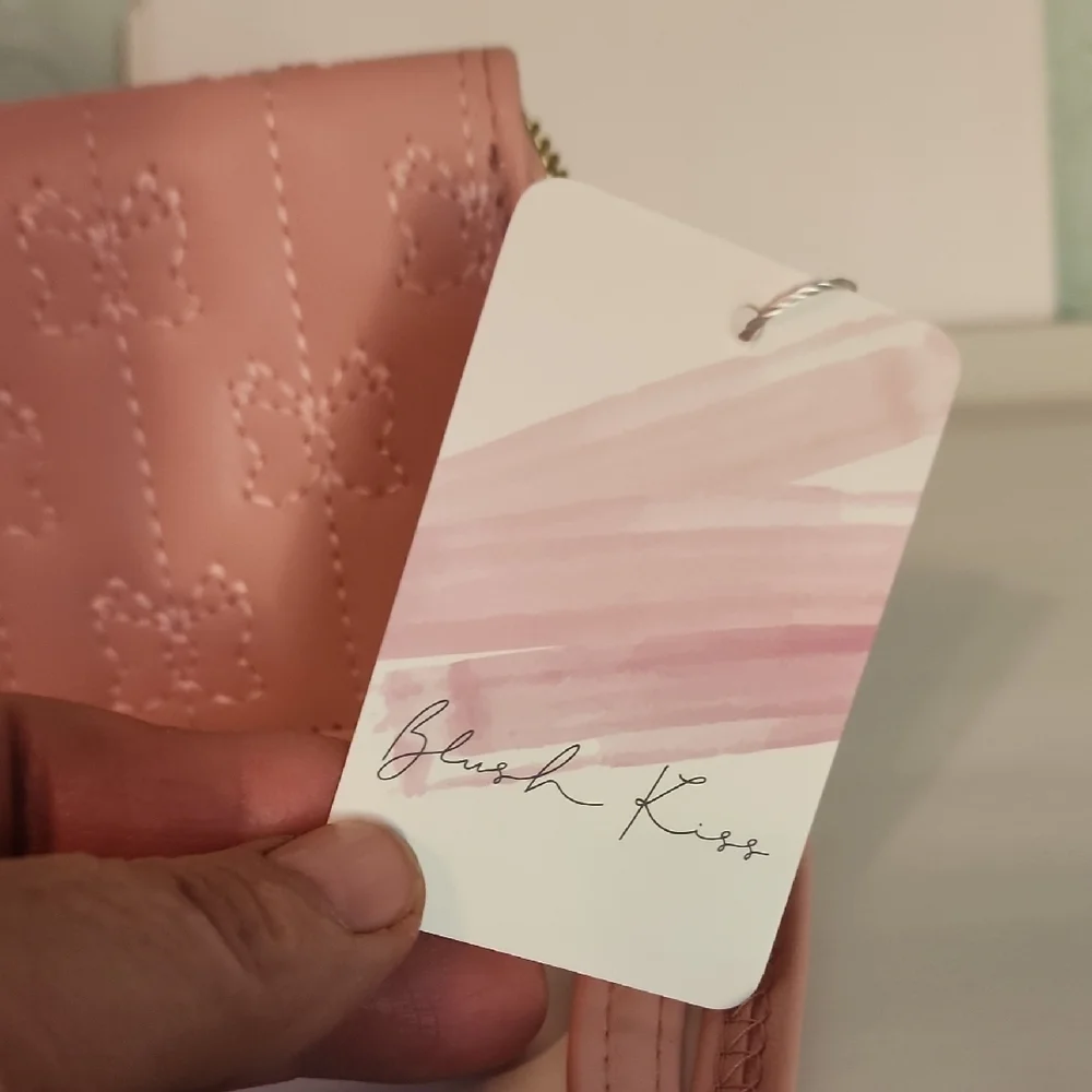 Blush Pink Quilted Wristlet Clutch with Tassel